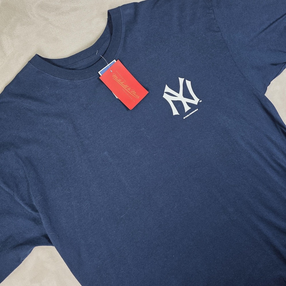 New‎ York Yankees Shirt Mens 2XL Navy Blue MLB Baseball Mitchell & Ness Tee New